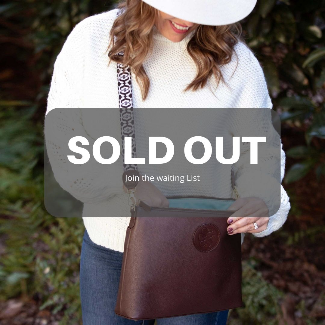 THE SOPHIA LEATHER HANDBAG [Chocolate] with Shoulder and Crossbody Strap