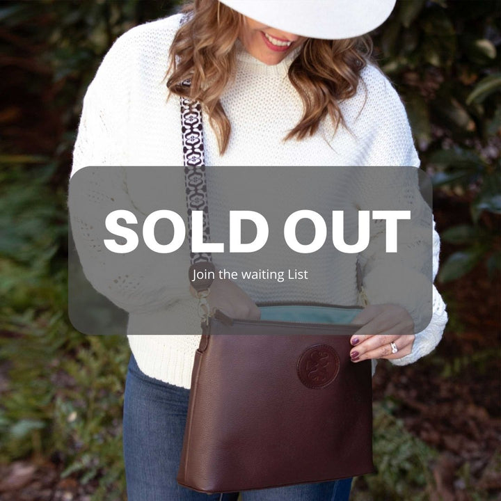 THE SOPHIA LEATHER HANDBAG [Chocolate] with Shoulder and Crossbody Strap