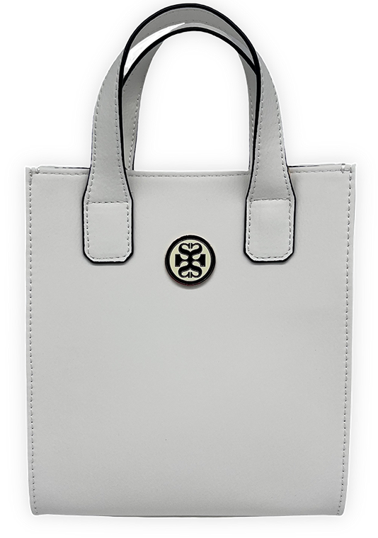 FROST WHITE GIA 🌿 RECYCLABLE VEGAN LEATHER MINI TOTE