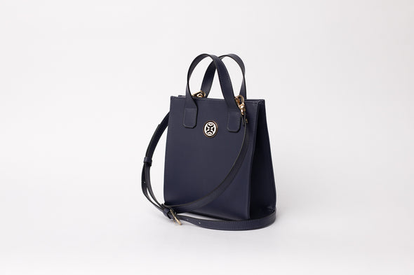 NAVY GIA VEGAN LEATHER MINI TOTE 🌿