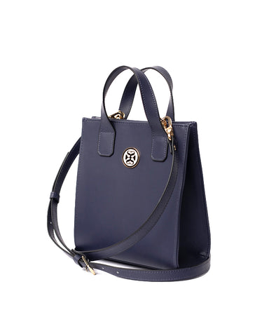 NAVY GIA VEGAN LEATHER MINI TOTE 🌿