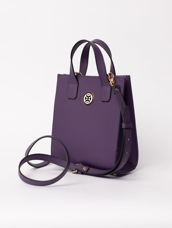 EGGPLANT GIA VEGAN LEATHER MINI TOTE 🌿
