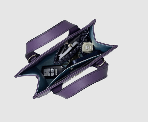 EGGPLANT GIA VEGAN LEATHER MINI TOTE 🌿