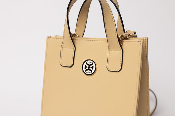 BEIGE GIA VEGAN LEATHER MINI TOTE 🌿