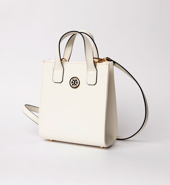 FROST WHITE GIA VEGAN LEATHER MINI TOTE 🌿