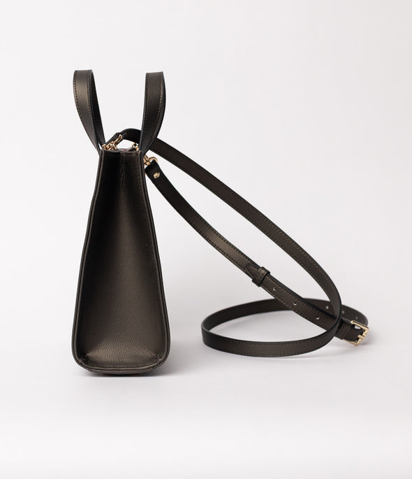 GUNMETAL GIA VEGAN LEATHER MINI TOTE 🌿