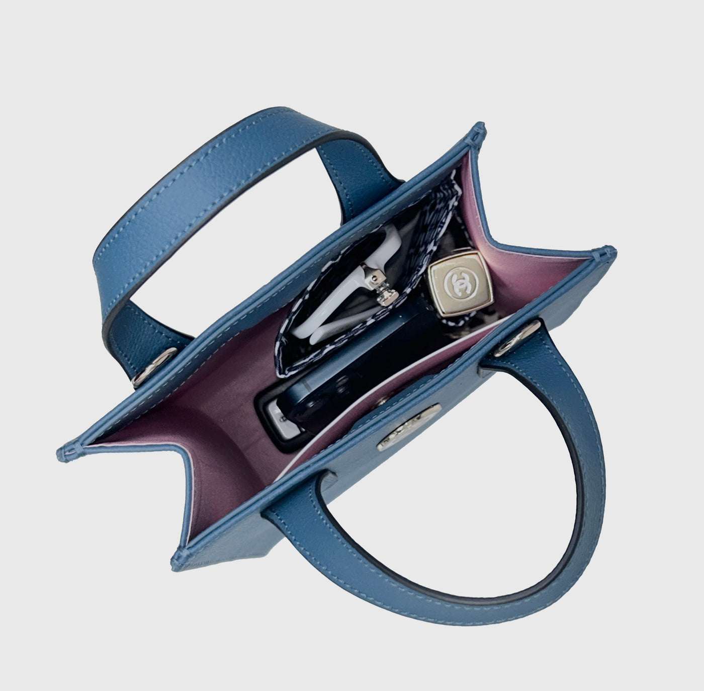 DENIM GIA VEGAN LEATHER MINI TOTE 🌿 – Scalzini Accessories