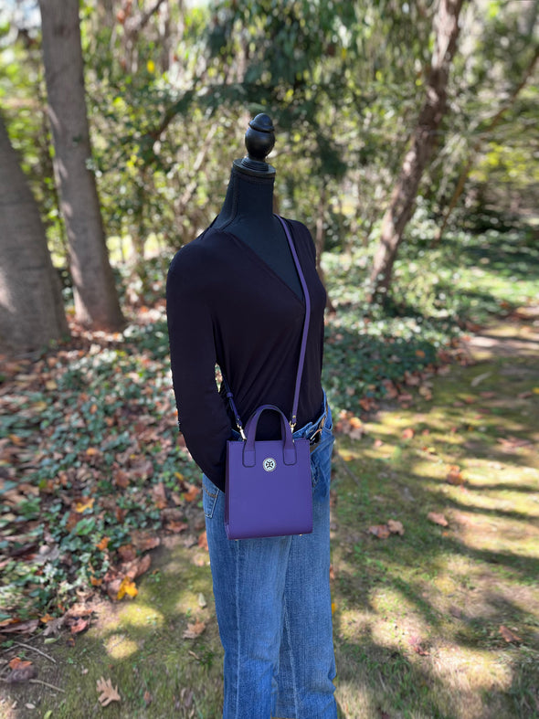 EGGPLANT GIA VEGAN LEATHER MINI TOTE 🌿