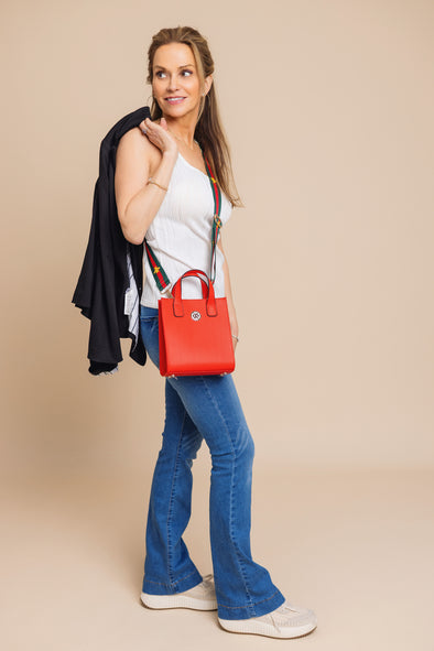 *FERRARI RED GIA VEGAN LEATHER MINI TOTE 🌿