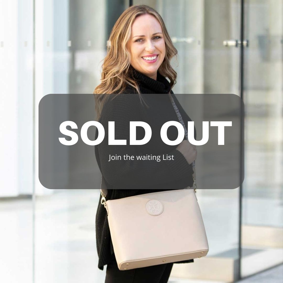THE SOPHIA LEATHER HANDBAG [Taupe] with Shoulder and Crossbody Strap
